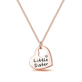 Philip Jones Rose Gold Plated Little Sister Heart Necklace Created with Zircondia® Crystals