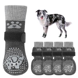 SCENEREAL Dog Socks to Prevent Licking Paws for Hot/Cold Pavement Anti Slip, Dog Shoes for Hardwood Floors, Dog Boots & Paw Protectors with Grippers for Small Medium Large Senior Dogs, M