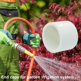 Luomorgo 1/2" PVC Pipe End Cap Fitting, 20 Pack Pipe Plug Socket Caps, White External End Caps for PVC Furniture, Garden Shelves, Racks DIY Projects