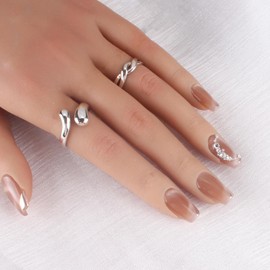 10pcs Handmade Nail Tips Beautiful Decoration Nail Tips Elegant Temperament for taking pictures, wedding, party etc Rhinestone (Medium Square S)