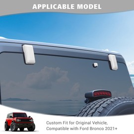 Jimen Compatible with Ford Bronco 2021-2024, 3PCS Tailgate Rear Window Hinge Liftgate Glass Hinge Cover Exterior Trim Accessories (White)