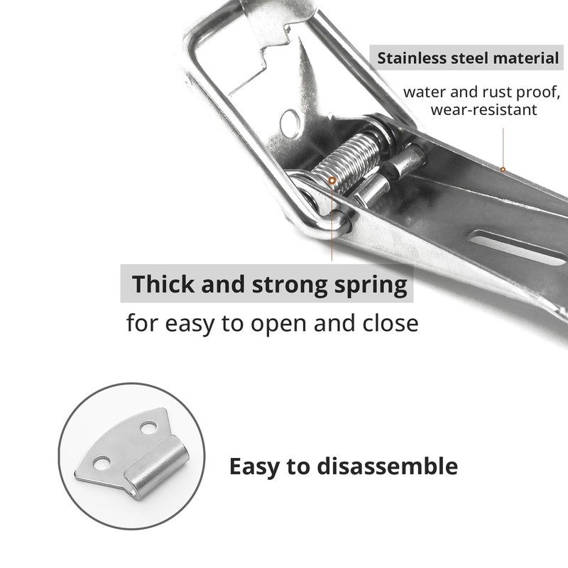 Leliafleury 4PCS Spring Loaded Toggle Latch Stainless Steel Tension Clasp
