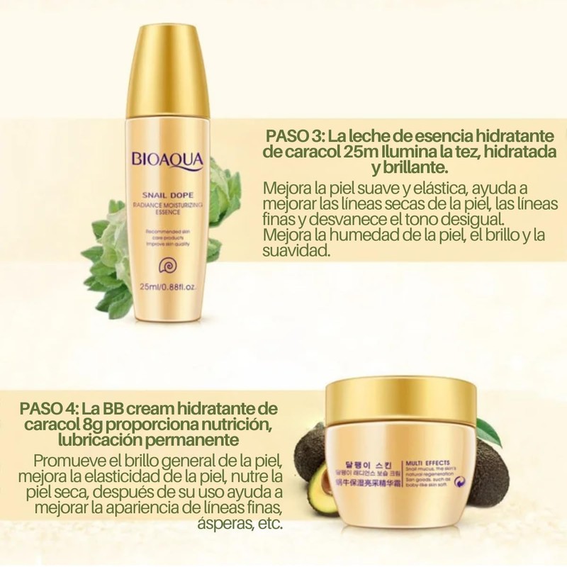 Rutina completa de baba de caracol y colágeno – Kit