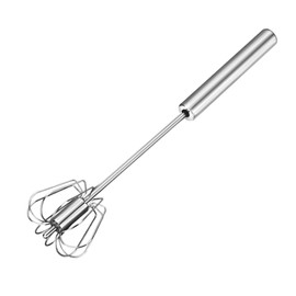 Kolibrox Stainless Steel Egg Whisk - Hand Push Semi-Automatic Rotary Whisk Blender - Manual Egg Beater & Milk Frother - Versatile Hand Mixer for Blending, Whisking, Beating & Stirring | 12 inch