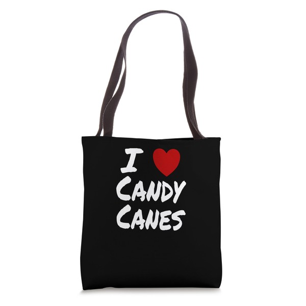 I Heart (Love) Candy Canes Winter Peppermint Christmas Tote Bag