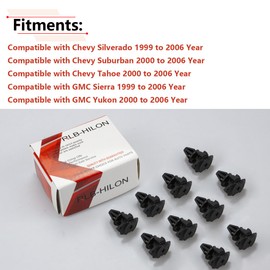 RLB-HILON 10PCS Grille Retainer Clips Compatible with Chevy Silverado Suburban Tahoe 1999 to 2006 Year, for GMC Sierra 1500 2500 3500 Yukon 99 to 06 Year, for Grill Clip 15764320 15025531