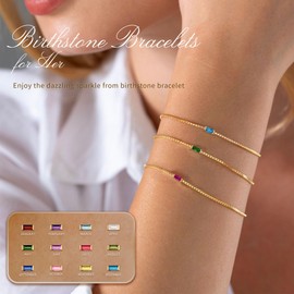 JSJOY September Birthstone Bracelet for Women Sapphire Jewelry Birthday Gifts Dainty Link Sapphire Bracelets for Teens Graduation Gifts for Wife Girlfriend