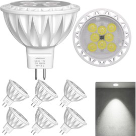 AIMEOKO AIMEOKO 6 Stck MR16 Leuchtmittel GU5.3 LED Glhbirne kaltweiss 5W (50W Halogen ?quivalent) 6000K kaltwei? 12V Strahler 38 Grad 450Lm fr Landschaft Vertiefung Spur Beleuchtung Decke Innen Au?en