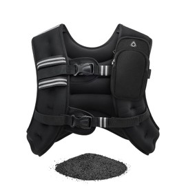 OMLTZX 20lb Weighted Vest with Reflective Stripe Adjustable Weight Vest Women Man Kid Rucking Vest for Walking Running Strength Training