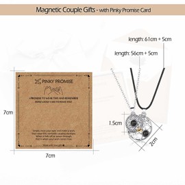 2 PCS Couple Magnetic Necklaces - Valentines Gifts for Him and Her, Pinky Promise Matching Necklace Couples Gifts for Boyfriend Girlfriend Husband Wife | Romantic Couples Necklaces Christmas Gifts