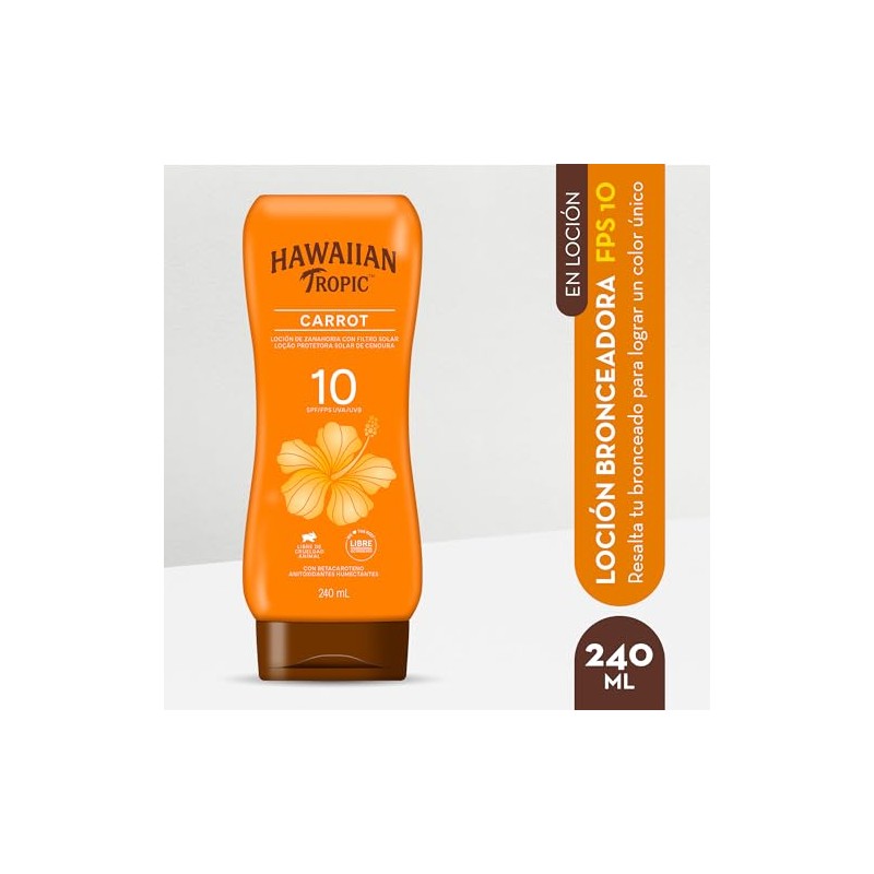 Hawaiian Tropic Carrot Protector Solar 10 FPS Loción de 240ml