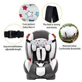 Baby Carseat Head Support,Car seat Straps Pillow Support Ban,Stroller Neck Relief Strap Headrest,Slumber Sling Sleep Positioner for Toddler Infants Child Children Kids(White Stars + Birds)