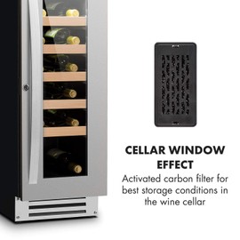 Klarstein Activated Carbon Filter for Wine Refrigerators - 9.9 x 4.9 x 1 cm (W x H x D), Plug-In Bracket, Easy Replacement, Black