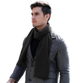 ULSTAR Scarf for Men, Soft Warm Merino Wool Men Scarf for Autumn Winter Spring (Coffee, Striped)