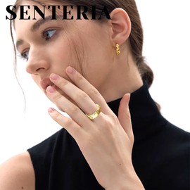 Senteria Anti-Anxiety Ring Women's Stainless Steel Fidget Ring for Anti-Stress Spinner Anti-Stress Rings with CZ, Non-precious metal, No Gemstone