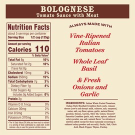 Rao's Homemade Bolognese Sauce 24 oz, Tomato Sauce, All Purpose, Keto Friendly Pasta Sauce, Premium Quality Tomatoes from Italy, Beef, Pork & Pancetta