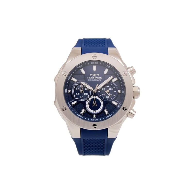 Technos T6C22SN Men's Chronograph Watch, Blue, blue