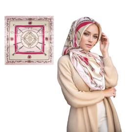 Dresyu 35" Square Silk Like Head Scarf Bandanas for Women Satin Scarves for Hair Wrapping and Sleeping at Night