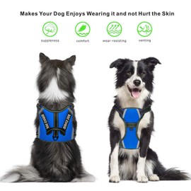 LMOBXEVL Service Dog Harness,No-Pull Dog Harness with Handle Adjustable Reflective Pet Dog in Training Vest Harness,Easy Control for Small Medium Large Breed Outdoor Walking Hiking