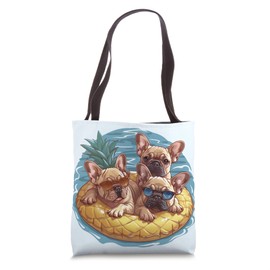 Cute French Bulldogs Pineapple Pool Float Sunglasses Tote Bag