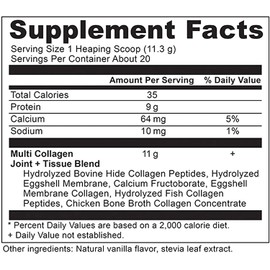 Ancient Nutrition Multi Collagen Protein Powder, Joint + Tissue, Vanilla Flavor, 5 Types of Food Sourced Collagen Peptides, Supports Joints, Skin, Nails and Gut, Made Without Dairy or Gluten, 8oz