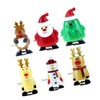 Toyvian 6 Pieces Wind-Up Toy Reindeer Penguin Snowman Santa Claus