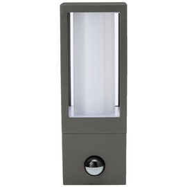 Luceco Azurar Exterior Decorative GU10 Lantern with PIR Motion Sensor, IP44 Rated, Slate Grey Glass
