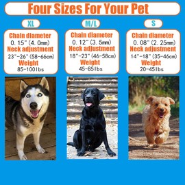 Prong Training Collar for Dogs, Adjustable Dog Pinch Collar with Quick Release Buckle, No Pull Collar for Small Medium Large Dogs, Extra Link and Caps