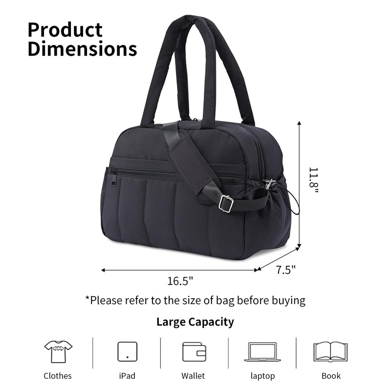 Travel Duffle Bag for Women, Gym Bag Puffer Carry on