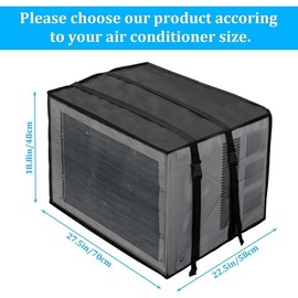 Newest Design Mesh Window Air Conditioner Cover Outdoor, Support Window AC Unit Work Use for Outside Insulation Black Dust-Proof  AC Protection Defender (Black, 27.5Wx22.5Dx18.5H) - Colour: Black, Size: 17Wx12Dx13H
