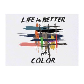 Azeeda 'Bunte Pinselstriche des Lebens' Temporäres Tattoo - Hautfreundlicher & Ungiftiger Abziehbild · Wasserfest (TO00077195)