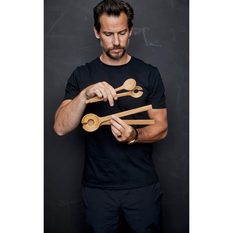 BITZ Salad Servers 32 cm Oak