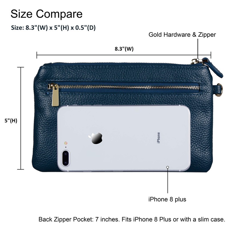 befen Women's Genuine Leather Clutch Purses for Women, Cellphone Wallet