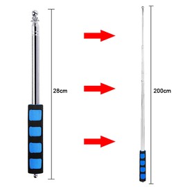 Bhogmeg Telescopic Flagpole Stainless Steel Handheld Flag Pole Portable Flag Pole 2m Extendable Flag Stick