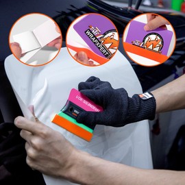 WRAPXPERT Squeegee Felts,Orange Felt Tape with Adhesive Backing Fit 4-inchs,Vinyl Squeegee Buffer for Window Tint Kit,PPF Applications,Vinyl Wrap Tools