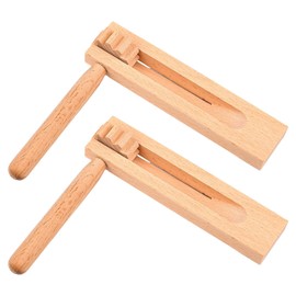 Bohue Wooden Spinning Ratchet Orff Percussion Instrument Handheld Noisemakers Educational Toy for Kids (2)