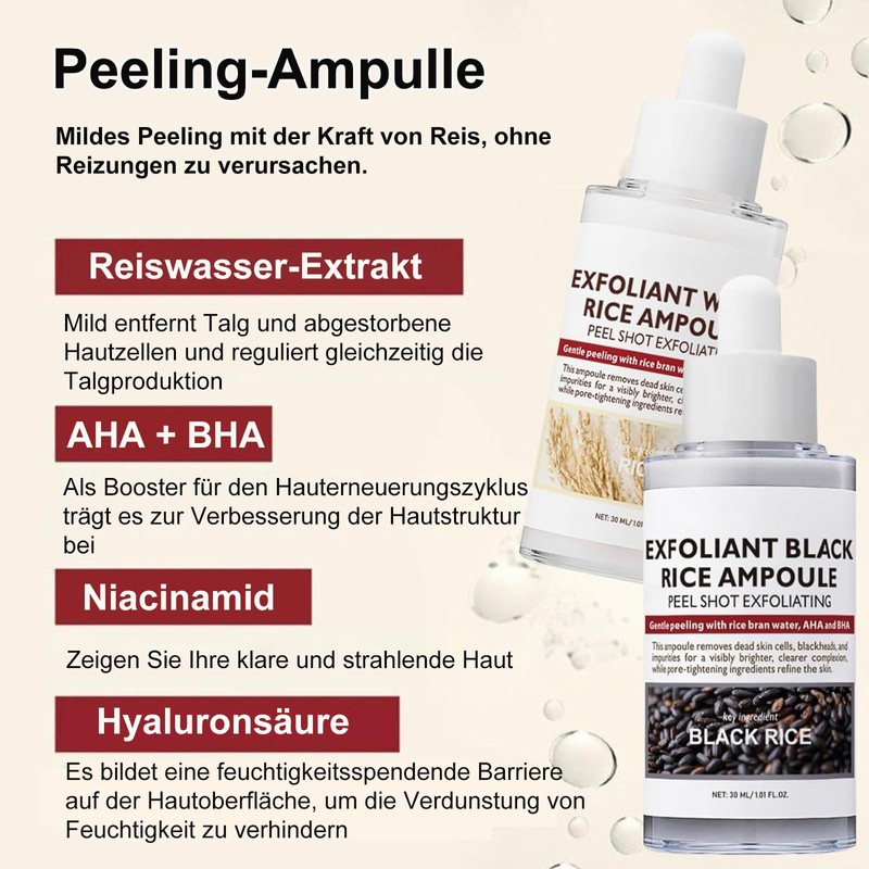 Soleneva Peel Shot Glow Rice Ampoule Duo, Rice Scrub for