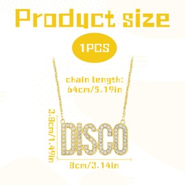 Disco Necklace Men, Jewelry Metal Costume Gold Chain, 70s Party Chain, 70s Costume Men Necklace, Disco Accessories for Women, Accessories for 50s 60s 70s 80s Theme Party