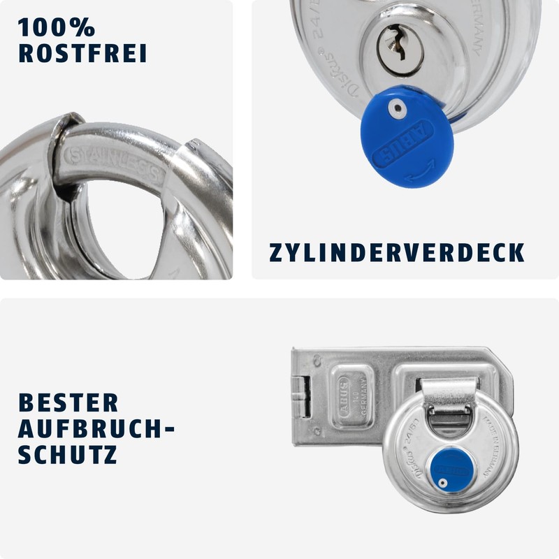 ABUS 35042 Padlock Key 24/60 mm, Silver