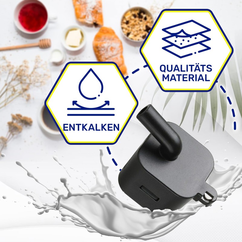 Descaling spout for hot water for capsule machine with original