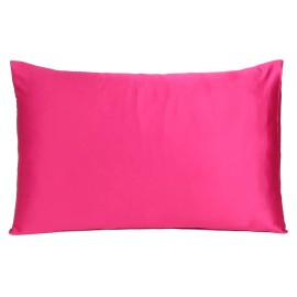 HomeRoots Fuchsia Dreamy Set Of 2 Silky Satin King Pillowcases