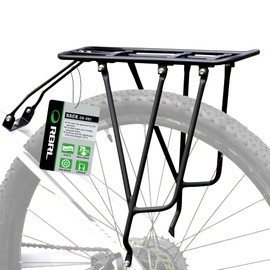 RBRL Bike Cargo Rack – Adjustable Rear Rack for Mountain & Road Bikes, Quick Installation fits 700C, 27.5", 29" – Waterproof, Rust-Resistant, Durable Bike Carrier for Commuting & Travel