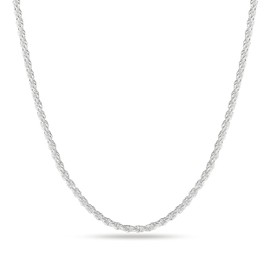 OCHCOH 925 Sterling Silver Clasp 3mm Rope Chain Necklace for Women Men Diamond Cut Silver Chain Necklace for Men 18 Inch