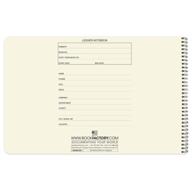 BookFactory Accounting Ledger Notebook/Large 8 Column Accounting Ledger Columnar (Eight Columns) Log Book - 17'' x 11'', 100 Pages, Wire-O Landscape Format (LED-100-CLCW-PP(17x11-Ledger-8)-AX)