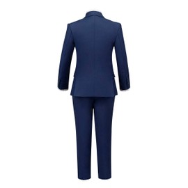Addneo Suit for Boys Navy Blue Graduation Suits for Kids Tuxedo with White Dress Shirt and Tie Size 10