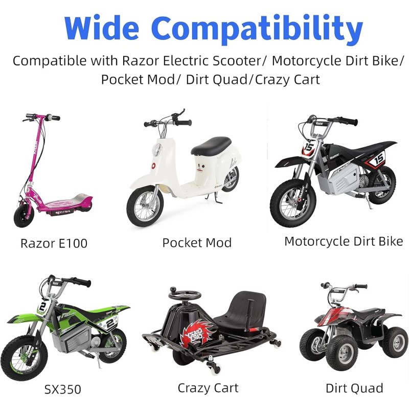 HJHLSTJK 24V 2A Charger for Razor E100 E200 E200S E175