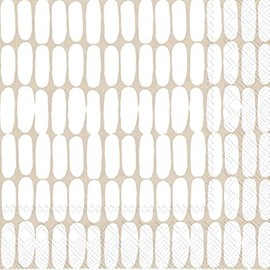 IHR Ideal Home Range Cocktail Napkins Disposable 3-Ply Paper Party Napkin Pack, 5" x 5", Alku Cream, 20-Count