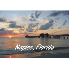 Naples Florida Pier, Beach, FL, Sunset, Souvenir Magnet 2 x 3 Photo Fridge Magnet