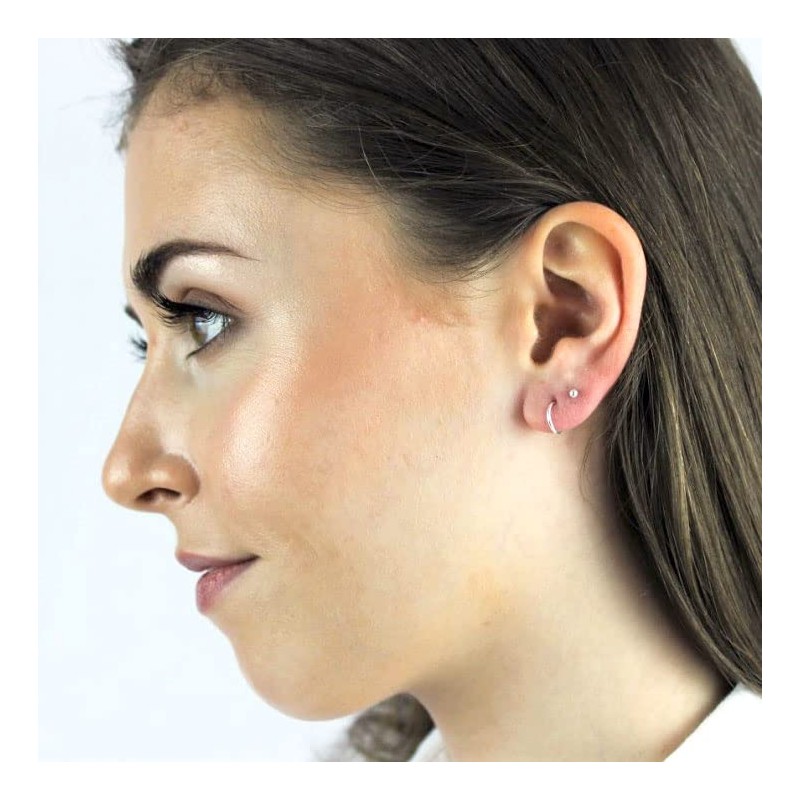 Sterling Silver Thin Sleeper 10mm Hoop Earrings