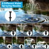 POPOSOAP Solar Fountain Pump with 3600mAh Battery Backup, 8W Solar